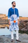 Buy_Soniya G_Blue Silk Bandhani Tie Dye Kurta Set _at_Aza_Fashions