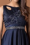 Buy_Mehak Murpana_Blue Milano Satin Embroidery Round Embellished Draped Gown_Online_at_Aza_Fashions