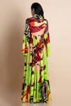 Shop_Saksham & Neharicka_Multi Color Cotton Silk Cowl Printed Maxi Dress _at_Aza_Fashions