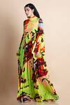 Shop_Saksham & Neharicka_Multi Color Cotton Silk Cowl Printed Maxi Dress _Online_at_Aza_Fashions