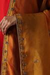 Weaver Story_Yellow Organza Embroidered Floral Dupatta _Online_at_Aza_Fashions