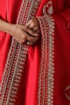 Weaver Story_Red Organza Embroidered Sequin Dupatta _Online_at_Aza_Fashions