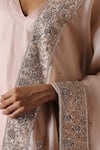 Weaver Story_Pink Organza Embroidered Zardosi Dupatta _Online_at_Aza_Fashions