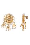 Buy_Zariin_Gold Plated Pearls, Cut Work Filigree Bead Studs _Online_at_Aza_Fashions