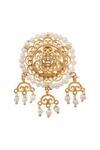 Shop_Zariin_Gold Plated Pearls, Cut Work Filigree Bead Studs _Online_at_Aza_Fashions