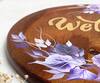 Floursha_Brown Acacia Wood Hand Paint Ivy Floral Wall Plate _Online_at_Aza_Fashions
