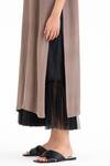 Shop_THREE_Brown Silk Midi Dress_Online_at_Aza_Fashions