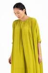 Shop_THREE_Green Silk Kurta And Palazzo Set_at_Aza_Fashions