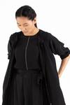 Buy_THREE_Black Silk Crepe Pant Set With Jacket _Online_at_Aza_Fashions