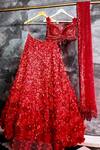 Seema Gujral_Red Embroidered Lehenga Set_at_Aza_Fashions