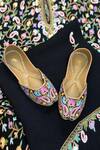 Cilwana Studio_Black Embroidered Paisley Juttis _Online_at_Aza_Fashions