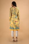 Shop_SAKSHAM & NEHARICKA_Yellow Chanderi Round Kurta  _at_Aza_Fashions