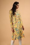 Shop_SAKSHAM & NEHARICKA_Yellow Chanderi Round Kurta  _Online_at_Aza_Fashions