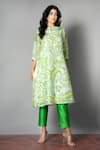 Buy_SAKSHAM & NEHARICKA_Green Chanderi Embroidery Round Printed Kurta  _at_Aza_Fashions