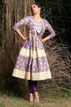 Buy Saksham & Neharicka Purple Cotton Lurex And Chanderi Geometric V Printed Angarkha Kurta & Pant Set Online at Aza Fashions Buy_Saksham & Neharicka_Purple Cotton Lurex And Chanderi Geometric V Printed Angarkha Kurta & Pant Set_Online_at_Aza_Fashions