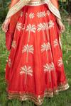 Shop_Saksham & Neharicka_Red Raw Silk And Net Thread, Sequin & Stone Embroidered Bridal Lehenga Set_Online_at_Aza_Fashions