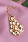 Buy_Swabhimann_Red Kundan Stone Embellished Maangtikka _at_Aza_Fashions