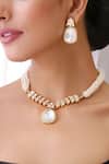 Swabhimann_Gold Plated Diamonds, Stones Kundan Polki Pendant Necklace Set _Online_at_Aza_Fashions