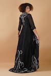 Shop_Samant Chauhan_Black Silk Lining Embroidery Zari Round Jacket And Strapless Gown _at_Aza_Fashions