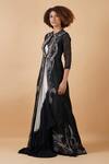 Samant Chauhan_Black Silk Lining Embroidery Zari Round Jacket And Strapless Gown _Online_at_Aza_Fashions