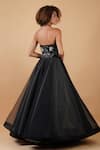 Shop_Samant Chauhan_Black Net Lining Cotton Embroidery Zari Strapless Gown _Online_at_Aza_Fashions