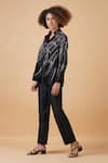 Buy_Samant Chauhan_Black Cotton Silk Embroidery Zari Notched Lapel Collar Shirt And Pant Set _Online_at_Aza_Fashions