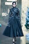 Buy Samant Chauhan Black Cotton Silk Embroidery Zari Round High Neck Dress at Aza Fashions Buy_Samant Chauhan_Black Cotton Silk Embroidery Zari Round High Neck Dress _at_Aza_Fashions
