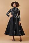 Buy Samant Chauhan Black Cotton Silk Embroidery Zari Round High Neck Dress Online at Aza Fashions Buy_Samant Chauhan_Black Cotton Silk Embroidery Zari Round High Neck Dress _Online_at_Aza_Fashions