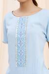 Shop Naintara Bajaj Blue Embroidered Kurta Set Online at Aza Fashions Shop_Naintara Bajaj_Blue Embroidered Kurta Set _Online_at_Aza_Fashions