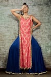 Buy_Salian By Anushree_Blue Kurta Silk Sharara Satin Embroidery Round And Set _at_Aza_Fashions