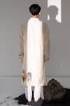 Shop_Wabi Sabi By Anshum-Ritesh_Ivory Chanderi Rooster Call Hand Painted Kurta Set _at_Aza_Fashions