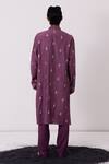 Shop_Wabi Sabi By Anshum-Ritesh_Purple Chanderi Cutdana, Floral, Sequin, Thread, Aari, Embroidered Kurta Set _at_Aza_Fashions