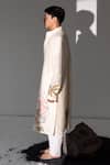 Wabi Sabi By Anshum-Ritesh_Ivory Chanderi Rooster Call Hand Painted Kurta Set _Online_at_Aza_Fashions