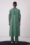 Shop_Wabi Sabi By Anshum-Ritesh_Green Chanderi Cutdana, Paisley, Sequin, Aari, Bead Embroidered Kurta Set _at_Aza_Fashions