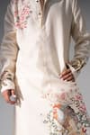Shop_Wabi Sabi By Anshum-Ritesh_Ivory Chanderi Rooster Call Hand Painted Kurta Set _Online_at_Aza_Fashions