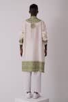 Shop_Wabi Sabi By Anshum-Ritesh_Ivory Chanderi Aari Kurta Set _at_Aza_Fashions