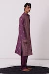 Wabi Sabi By Anshum-Ritesh_Purple Chanderi Cutdana, Floral, Sequin, Thread, Aari, Embroidered Kurta Set _Online_at_Aza_Fashions