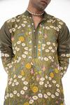 Buy_Wabi Sabi By Anshum-Ritesh_Green Chanderi Aari, Garden Embroidered Kurta Set _Online_at_Aza_Fashions