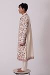 Wabi Sabi By Anshum-Ritesh_Ivory Chanderi Cutdana, Sequin, Aari, Bead, Flying Crane Embroidered Kurta Set _Online_at_Aza_Fashions