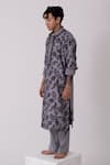 Wabi Sabi By Anshum-Ritesh_Grey Chanderi Cutdana, Floral, Sequin, Aari, Bead Embroidered Kurta Set _Online_at_Aza_Fashions
