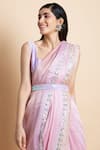 SAKSHAM & NEHARICKA_Purple Handwoven Linen Silk Saree _Online_at_Aza_Fashions