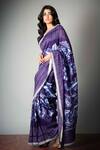Buy_Saksham Neharicka_Blue Chanderi Saree With Blouse Fabric_Online_at_Aza_Fashions