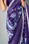 Saksham Neharicka_Blue Chanderi Saree With Blouse Fabric_at_Aza_Fashions