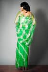 Shop_SAKSHAM & NEHARICKA_Green Silk Organza Saree With Blouse Fabric _at_Aza_Fashions