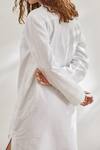 House Of Three_White Cotton Linen Mandarin Collar Tunic _at_Aza_Fashions