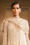 Buy_Tarun Tahiliani_White Chiffon Round Chikankari Anarkali And Dhoti Pant Set _Online_at_Aza_Fashions