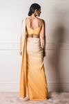 Shop_Tarun Tahiliani_Yellow Chiffon V Neck Pre-draped Saree With Blouse_at_Aza_Fashions