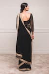 Shop_Tarun Tahiliani_Black Georgette Round Embroidered Saree With Blouse _at_Aza_Fashions