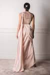 Shop_Tarun Tahiliani_Pink Georgette Round Draped Saree Gown _at_Aza_Fashions