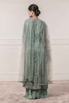 Shop_Tarun Tahiliani_Blue Tulle Round Embroidered Kurta Sharara Set _at_Aza_Fashions
